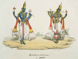 Krishna Venugopala, gegraveerd door de Marlet en du Bouloi door Emil Beau